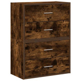 Cabinets with 2 Drawers 2 pcs Smoked Oak 60x31x40 cm Engineered Wood 858830