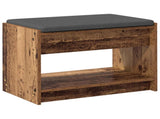 Hall Bench Old Wood 63 x 38 x 45 cm Engineered Wood and Fabric 891574
