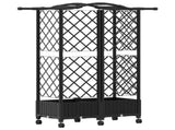 Raised Bed with Trellis and Roof Black 124 x 40 x 129 cm PP 3423018
