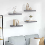 Floating Wall Shelves 4 pcs Grey 40x23.5x3.8 cm MDF 323849