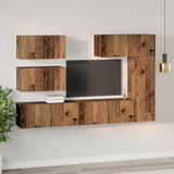 TV Cabinet Set Wall-mounted 6 pcs Old Wood Engineered Wood 3393264