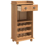 Wine Cabinet ASKIM Brown 57 x 37 x 114 cm Solid pine wood 4105442