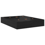 Storage Bed Frame Black Oak 150 x 200 cm Engineered Wood 3335382