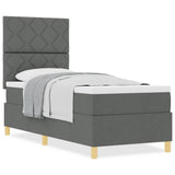 Box Spring Bed with Headboard Dark grey 80 x 200 cm Fabric 3339652