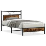 Bed Frame without Mattress Smoked Oak 100x200 cm Engineered Wood 4106885