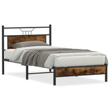 Bed Frame without Mattress Smoked Oak 100x200 cm Engineered Wood 4106885