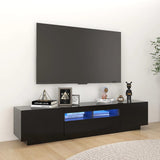 TV Cabinet with LED Lights Black 180x35x40 cm 3081898
