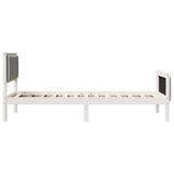 Bed frame White and light grey 90 x 190 cm Solid pine wood 878508