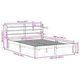 Bed Frame with Headboard without Mattress White 140x200 cm 3306789