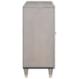 Sideboard Grey and Gold 90 x 33 x 75 cm Solid Mango Wood 4018800