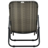 Sunlounger Grey Made of PE rattan and powder-coated steel 48128