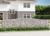 Arched Gabion Baskets 6 pcs 400x30x120/140 cm Galvanised Iron 3145843