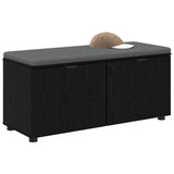 Hall Bench with Cushion with Shelf Black Oak 100 x 38 x 46 cm 891489