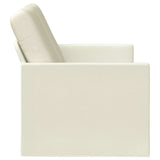 2 Seater Sofa Cream 130 x 81 x 82 cm Corduroy Fabric 42041069