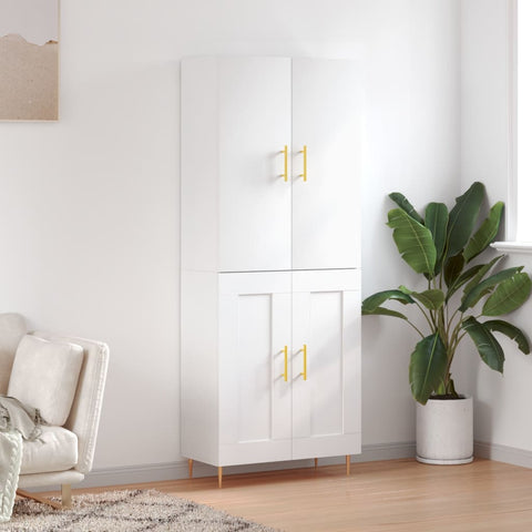 Highboard White 69.5x34x180 cm Engineered Wood 3195779