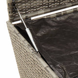 Garden Storage Box Grey 283L Poly Rattan 365314