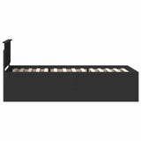 Bed Frame with Headboard Black 90 x 200 cm Engineered Wood 3408621