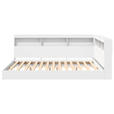 Bookcase Bed with Headboard White 140 x 200 cm Engineered wood 3335729