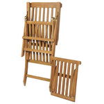 ZNTS Deck Chairs with Footrests 2 pcs Solid Teak Wood 3073291