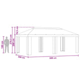 Gazebo Cover 6 x 3 m Blue Polyester 190 gsm 900429