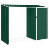 Garden Firewood Shed Green 245x98x159 cm Galvanised Steel 46293
