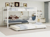 White-layer wrought iron high-low bed with pull-out bed and reinforced metal bed frame for W3987P434162
