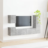 TV Cabinet Set Wall-mounted 4 pcs Concrete Grey Engineered Wood 3409027
