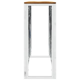 Console Table Silver Stainless Steel and Solid Wood Acacia 350031