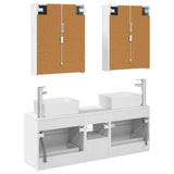 Bathroom Furniture Set 5 pcs White Engineered Wood and Glass 3406847