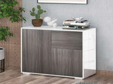 High Gloss Frame Sideboard, Side Cabinet, Push-Open Design with 2 Drawer for Living Room, Bedroom, T3398P328286