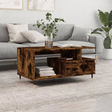 Coffee Table Smoked Oak 90x49x45 cm Engineered Wood 831017