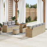 Garden Sofa Set 14 pcs Beige and Light Grey Poly Rattan 3364962
