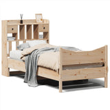 ZNTS Bed Frame without Mattress 75x190 cm Small Single Solid Wood Pine 3323401