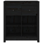 Sideboard Black 70x35x80 cm Solid Wood Pine 813768