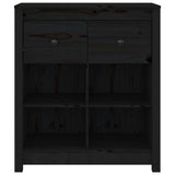 Sideboard Black 70x35x80 cm Solid Wood Pine 813768