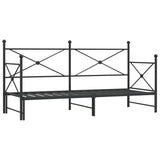 Daybed with Trundle without Mattress Black 90x200 cm Steel 4104675
