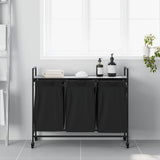 Laundry Basket 3 Compartments with Wheels Grey Sonoma 859093