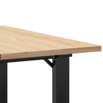 ZNTS Coffee Table O-Frame 70x70x40 cm Solid Wood Pine and Steel 3282661