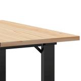 ZNTS Coffee Table O-Frame 70x70x40 cm Solid Wood Pine and Steel 3282661