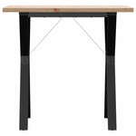 ZNTS Dining Table Y-Frame 80x50x75.5 cm Solid Wood Pine and Steel 3282782