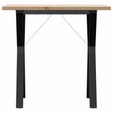 ZNTS Dining Table Y-Frame 80x50x75.5 cm Solid Wood Pine and Steel 3282782