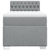 Box Spring Bed with Mattress Light Grey 90x200 cm Fabric 3285778