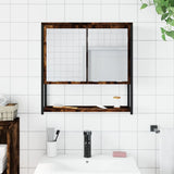 Bathroom Mirror Cabinet Smoked Oak 60x16x60 cm Engineered Wood 842423