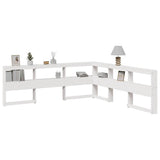 Bookcase Headboard L-Shaped White 200 cm Solid Wood Pine 859254