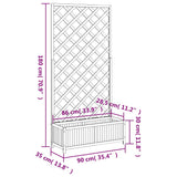 Planter with Trellis Grey Solid Wood Fir 365480