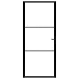Interior Door ESG Glass and Aluminium 102.5x201.5 cm Black 151201
