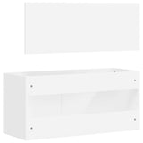 Bathroom Cabinet with Mirror White Engineered Wood 833884