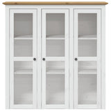 Cabinet with Glass Doors BODO White and Brown Solid Wood Pine 355078