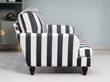 Modern Cuddle Chair, Velvet Single Sofa Armchair with Stripe, Turned Legs and Wide Seat, Upholstered T3398P340994