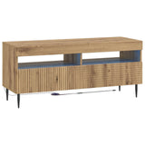 3 Piece LED TV Cabinet Artisan Oak Engineered Wood 3416689